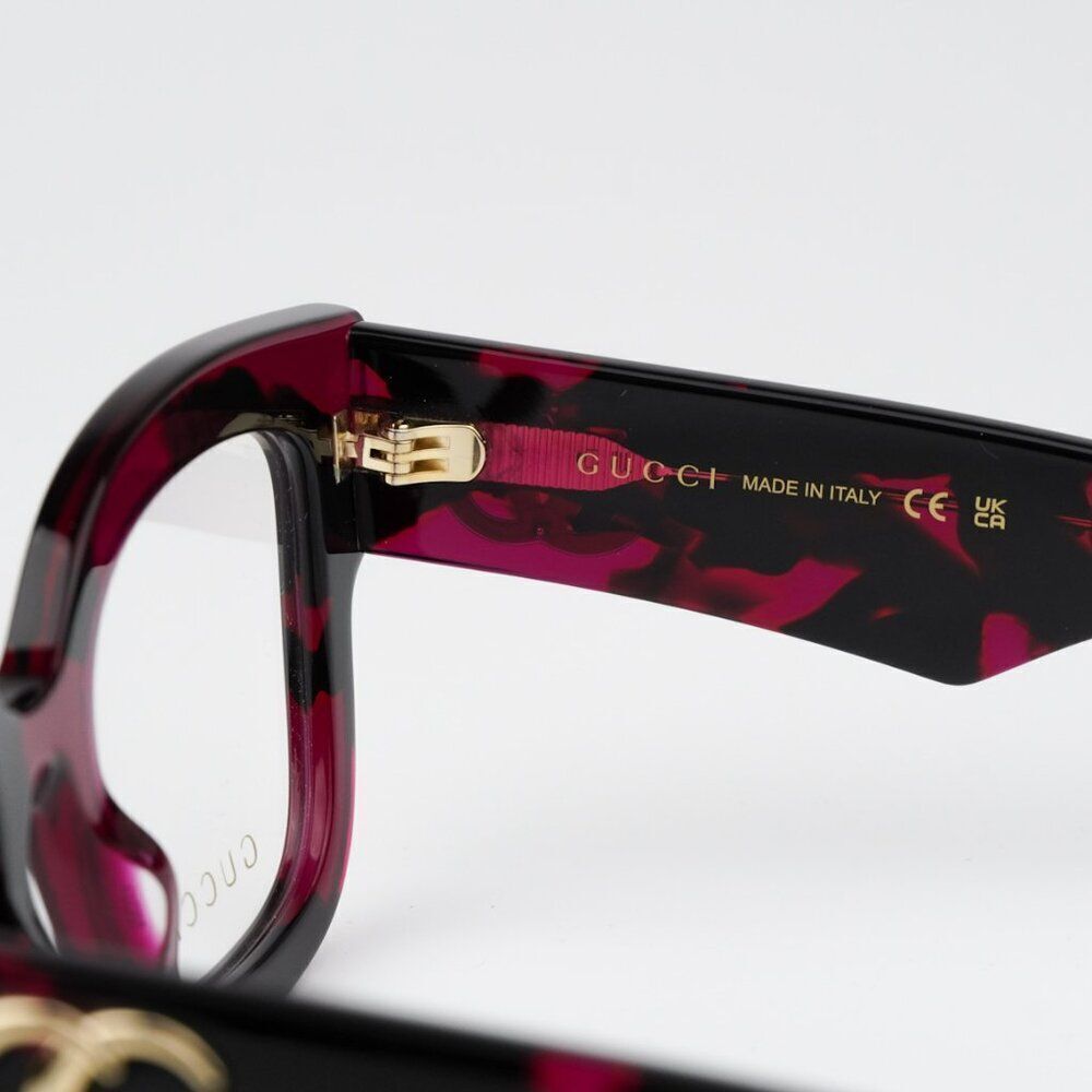 NEW Gucci GG1423O 003 Fuchsia Havana Women Square Eyeglasses GG 1423O - Picture 8 of 11